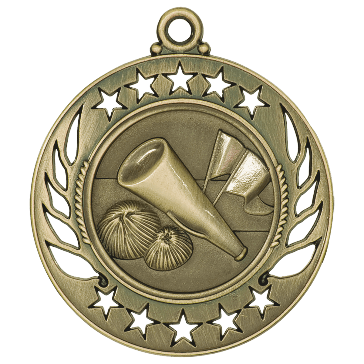 2 1/4 inch Antique Gold Cheer Galaxy medal