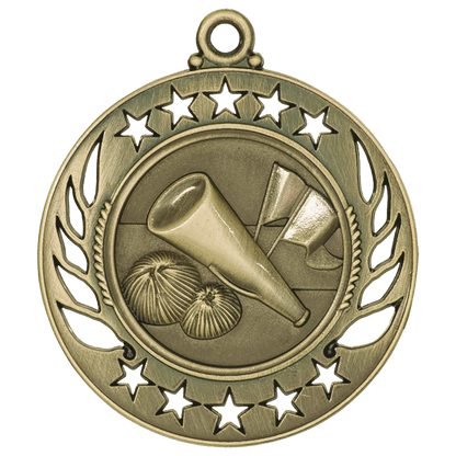 2 1/4 inch Antique Gold Cheer Galaxy medal