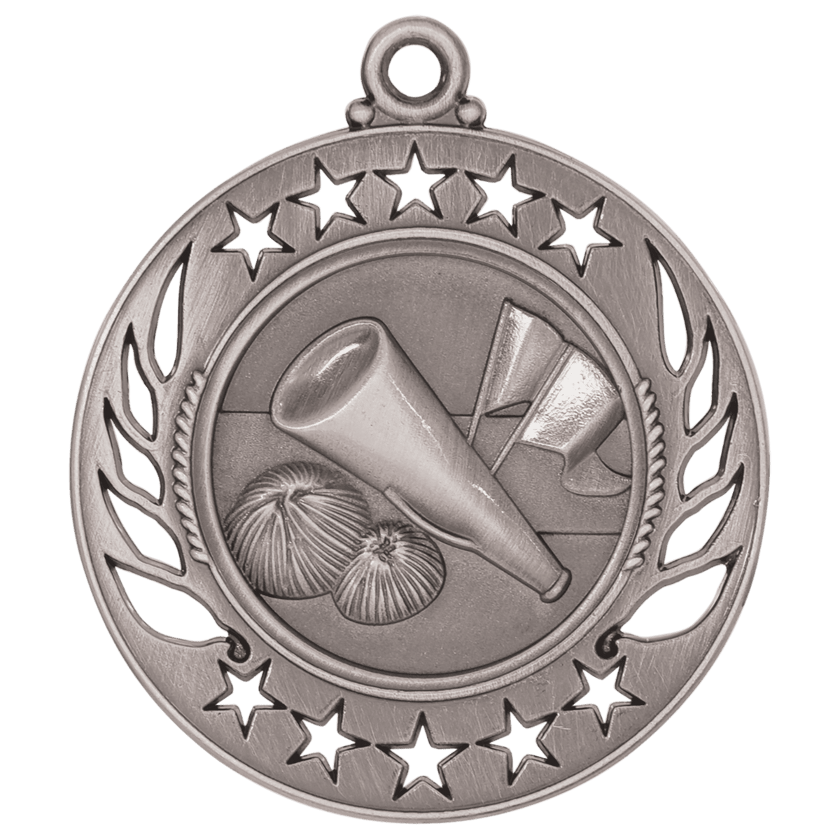 2 1/4 inch Antique Silver Cheer Galaxy medal