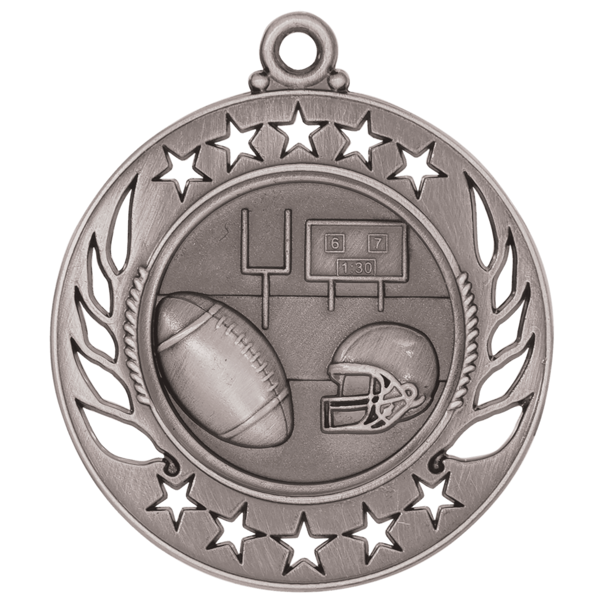 2 1/4 inch Antique Silver Football Galaxy medal