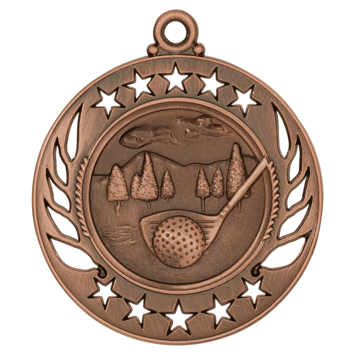 2 1/4 inch Antique Bronze Golf Galaxy medal