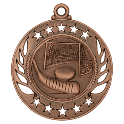 2 1/4 inch Antique Bronze Hockey Galaxy medal
