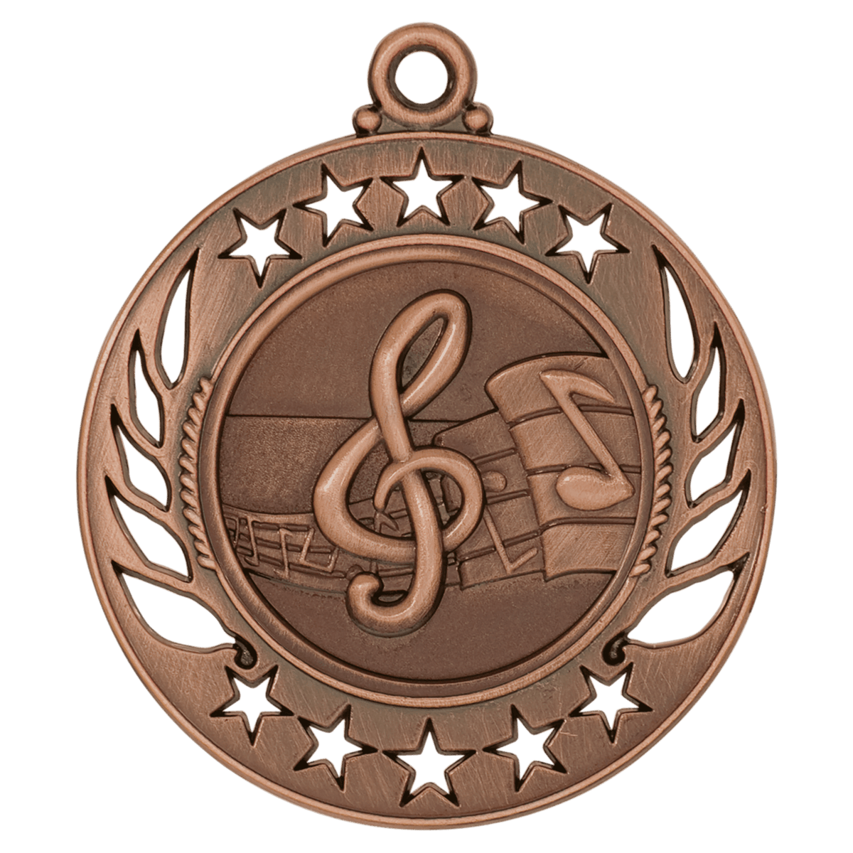 2 1/4 inch Antique Bronze Music Galaxy medal