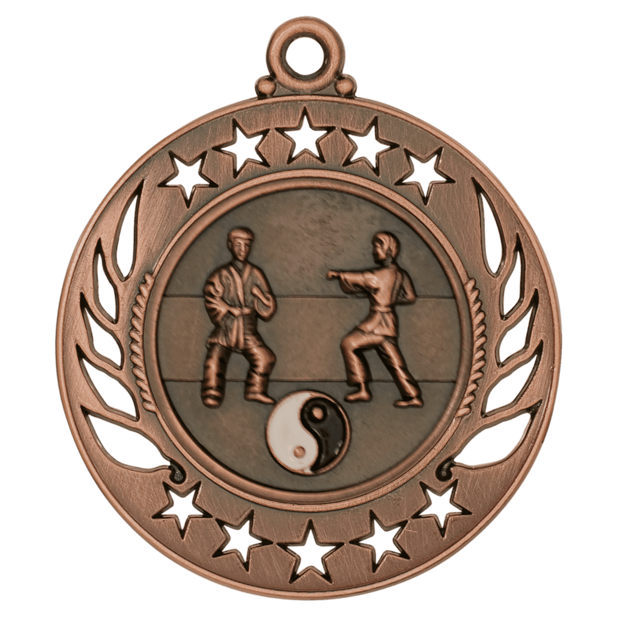 2 1/4 inch Antique Bronze Martial Arts Galaxy medal