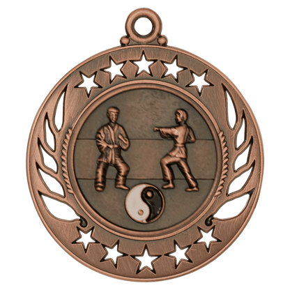 2 1/4 inch Antique Bronze Martial Arts Galaxy medal