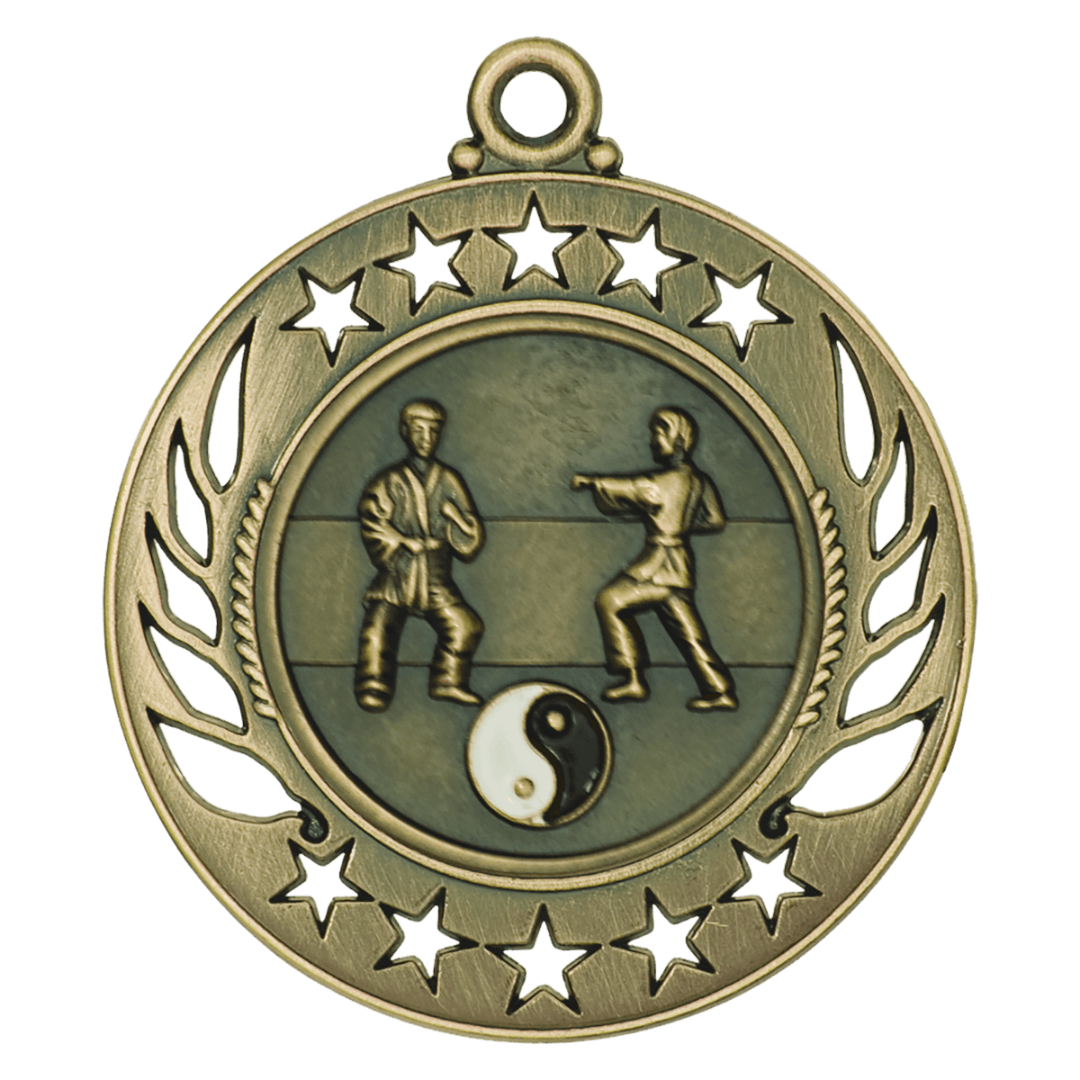 2 1/4 inch Antique Gold Martial Arts Galaxy medal