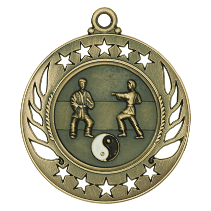2 1/4 inch Antique Gold Martial Arts Galaxy medal