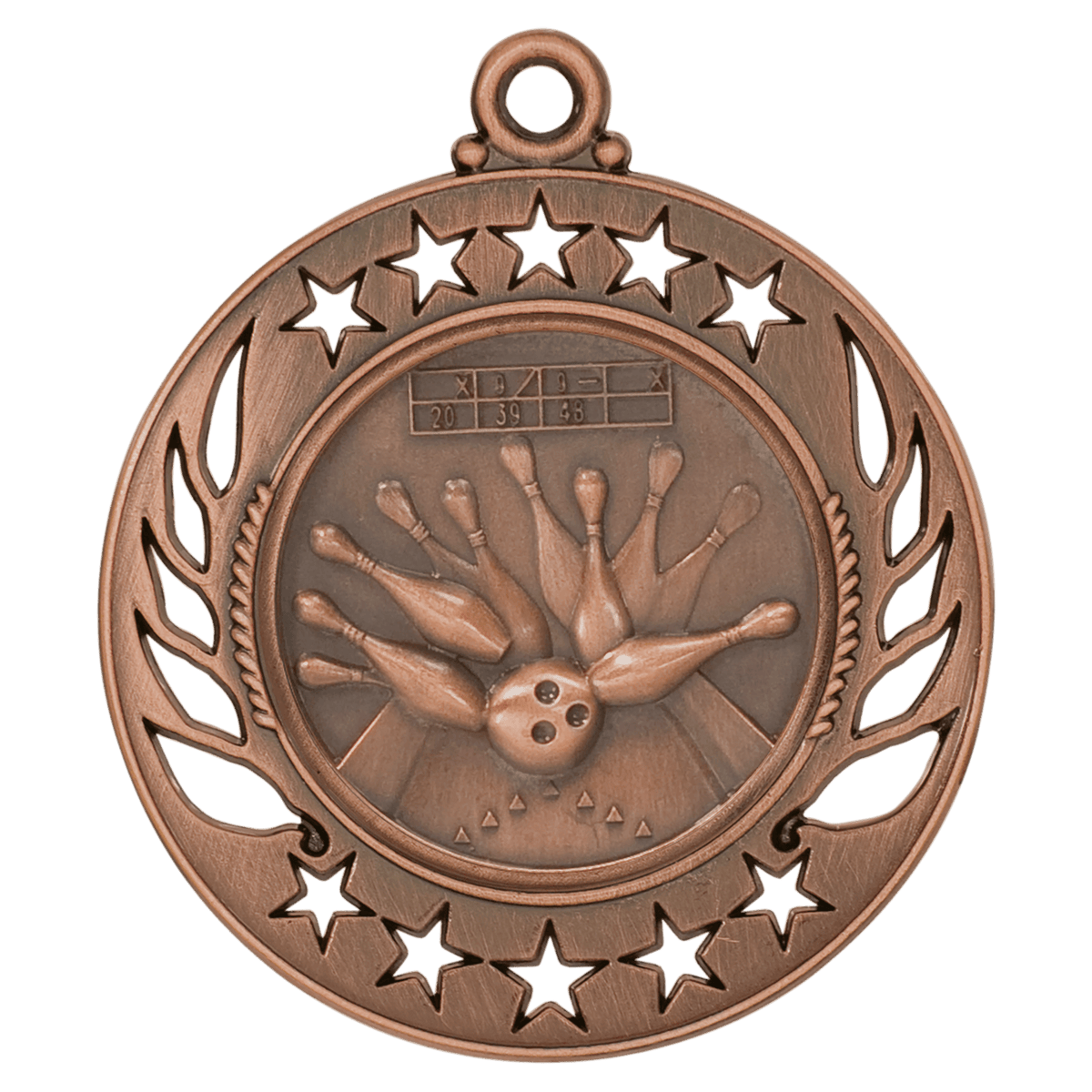 2 1/4 inch Antique Bronze Bowling Galaxy medal