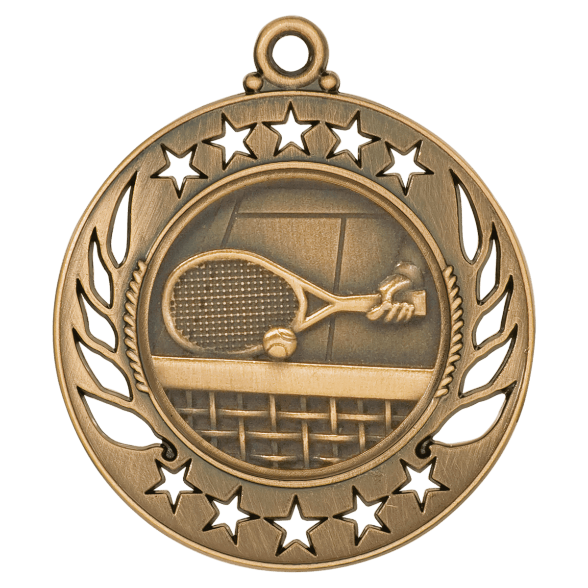 2 1/4 inch Antique Bronze Tennis Galaxy medal