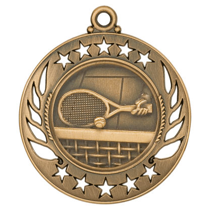 2 1/4 inch Antique Bronze Tennis Galaxy medal