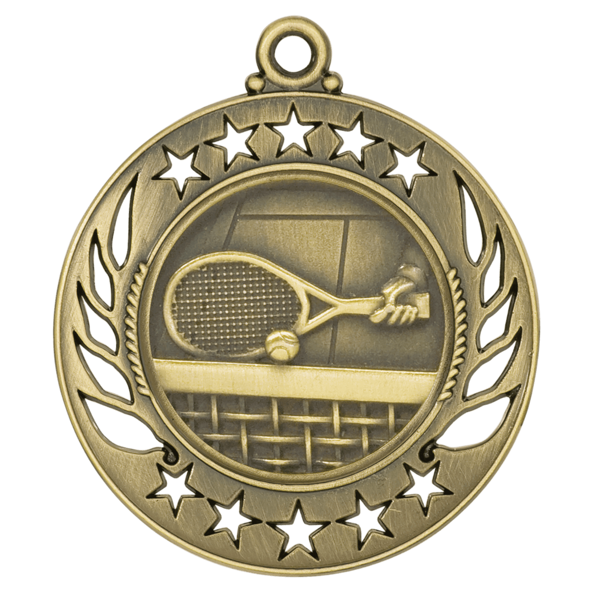 2 1/4 inch Antique Gold Tennis Galaxy medal
