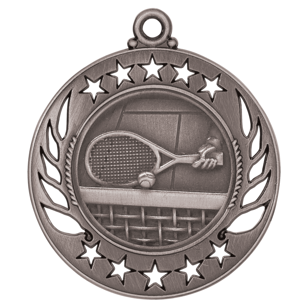 2 1/4 inch Antique Silver Tennis Galaxy medal