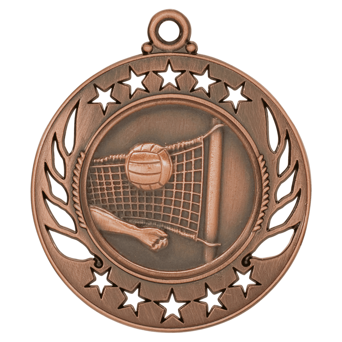 2 1/4 inch Antique Bronze Volleyball Galaxy medal
