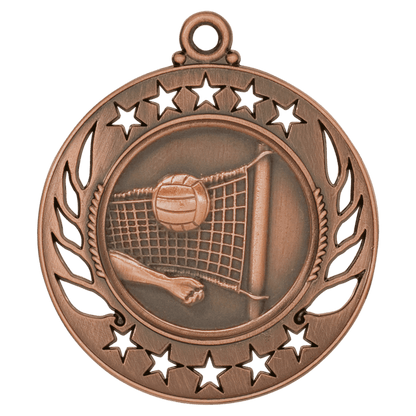 2 1/4 inch Antique Bronze Volleyball Galaxy medal