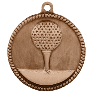 2-inch Golf High Relief medal in Antique Bronze
