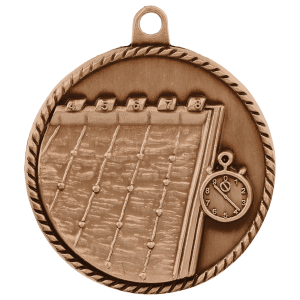 2-inch Swimming High Relief medal in Antique Bronze