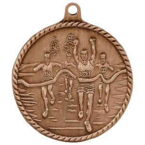 2-inch Cross Country High Relief medal in Antique Bronze