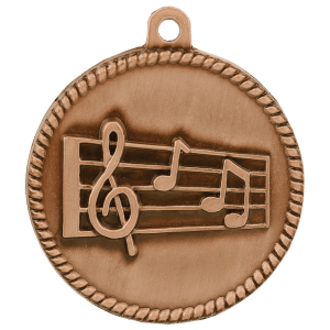 2-inch Music High Relief medal in Antique Bronze