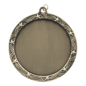 Stars & Scroll custom medal - Antique Gold
