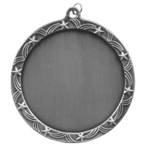Stars & Scroll custom medal - Antique Silver