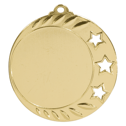 Gold Custom Three-Star Photo & Logo Award Medal