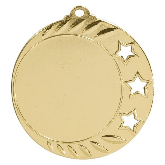 Gold Custom Three-Star Photo & Logo Award Medal