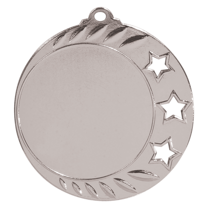 Silver Custom Three-Star Photo & Logo Award Medal