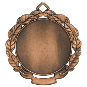 Open Leaf Wreath custom medal - Antique Bronze