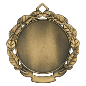Open Leaf Wreath custom medal - Antique Gold