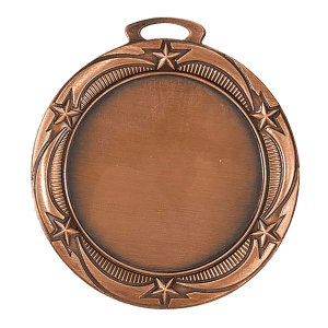 Star Border custom medal - Antique Bronze