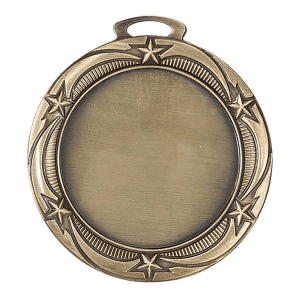 Star Border custom medal - Antique Gold