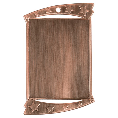 Bronze custom rectangular award medal