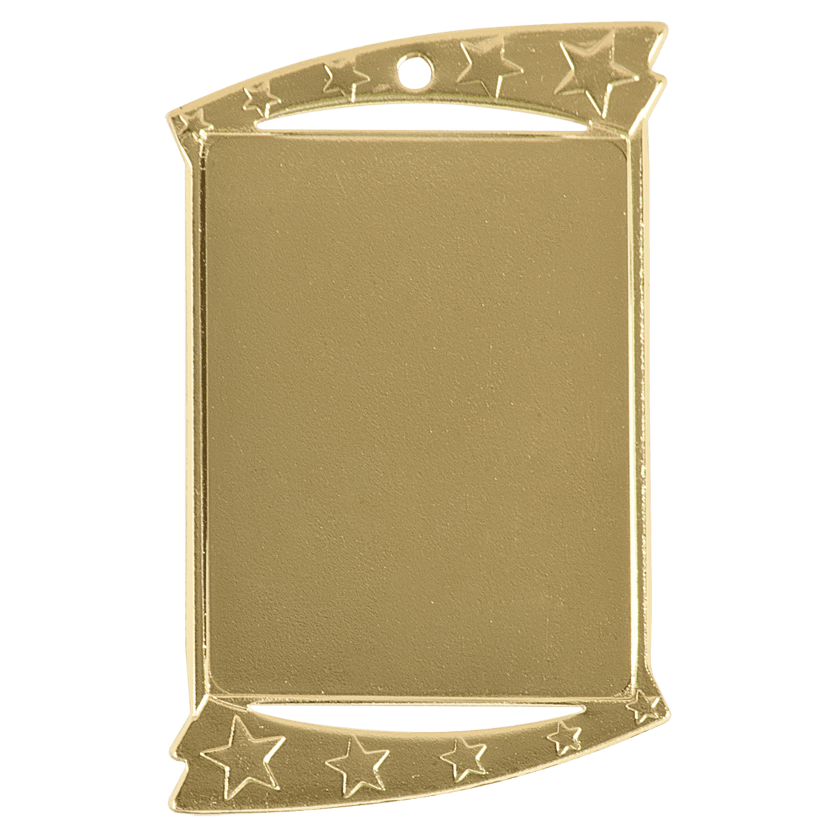 Gold custom rectangular award medal