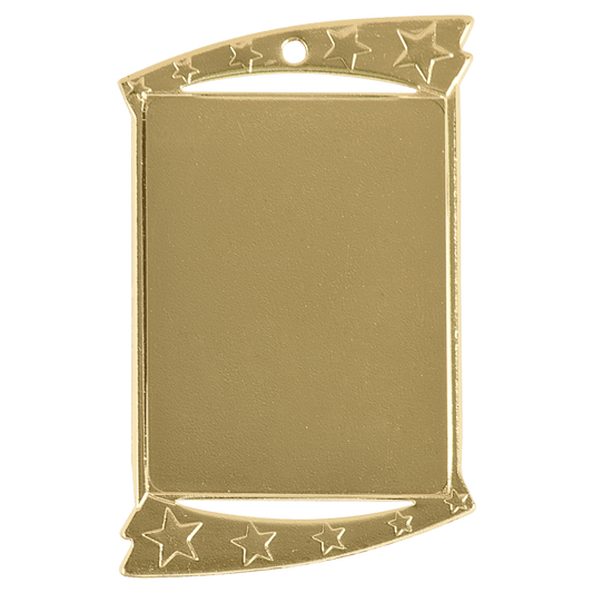 Gold custom rectangular award medal