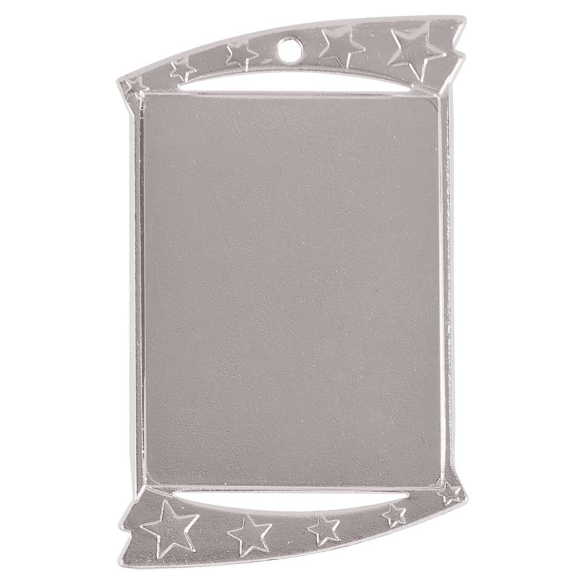 Silver custom rectangular award medal