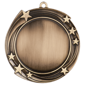 Swirling Star custom medal - Antique Gold
