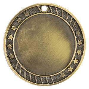 Extra-Thick Twelve-Star custom medal - Antique Gold