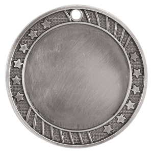 Extra-Thick Twelve-Star custom medal - Antique Silver
