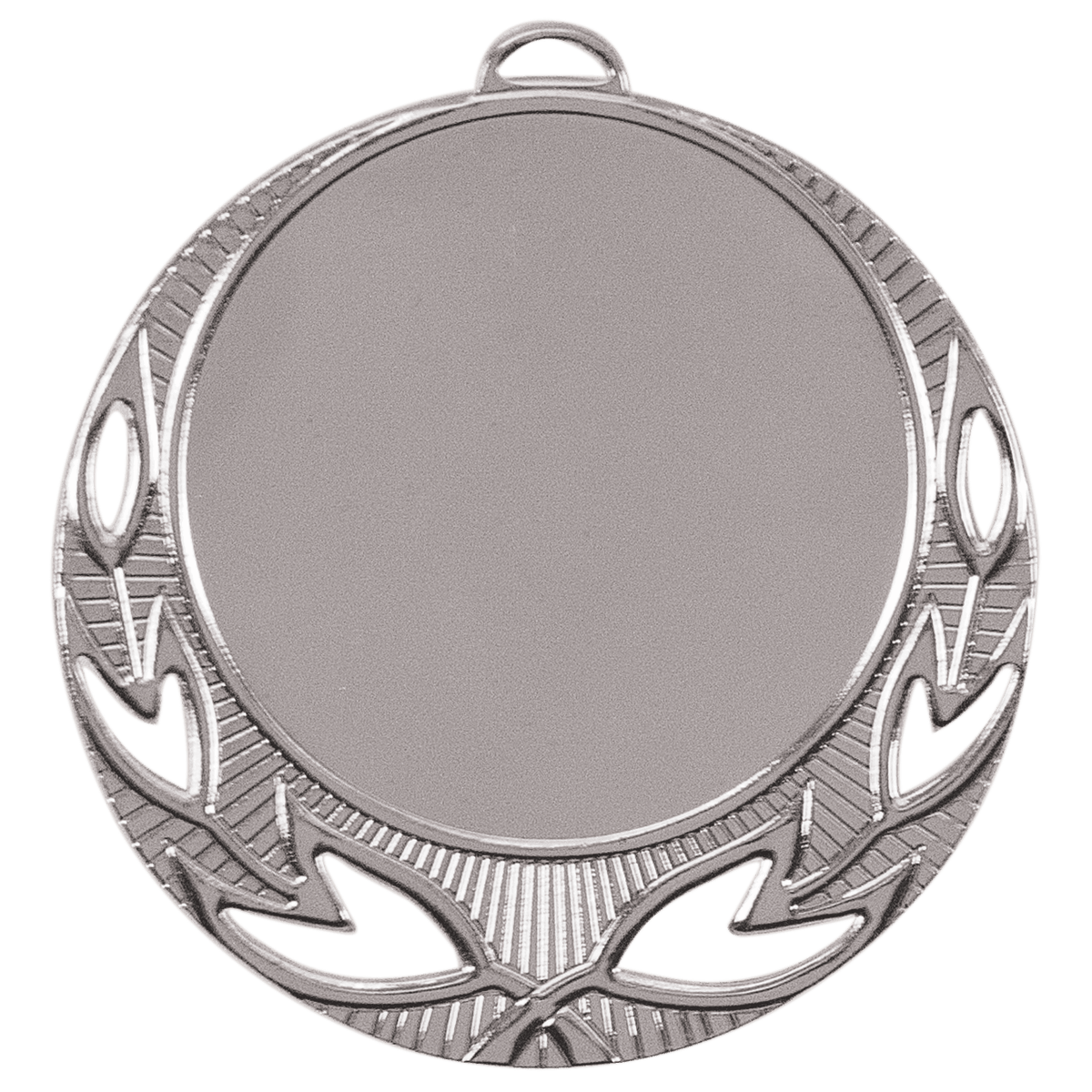 Silver Custom 2 3/4" Open Wreath Photo & Logo Award Medal