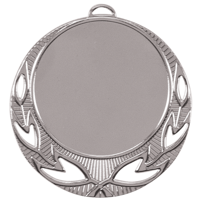 Silver Custom 2 3/4" Open Wreath Photo & Logo Award Medal
