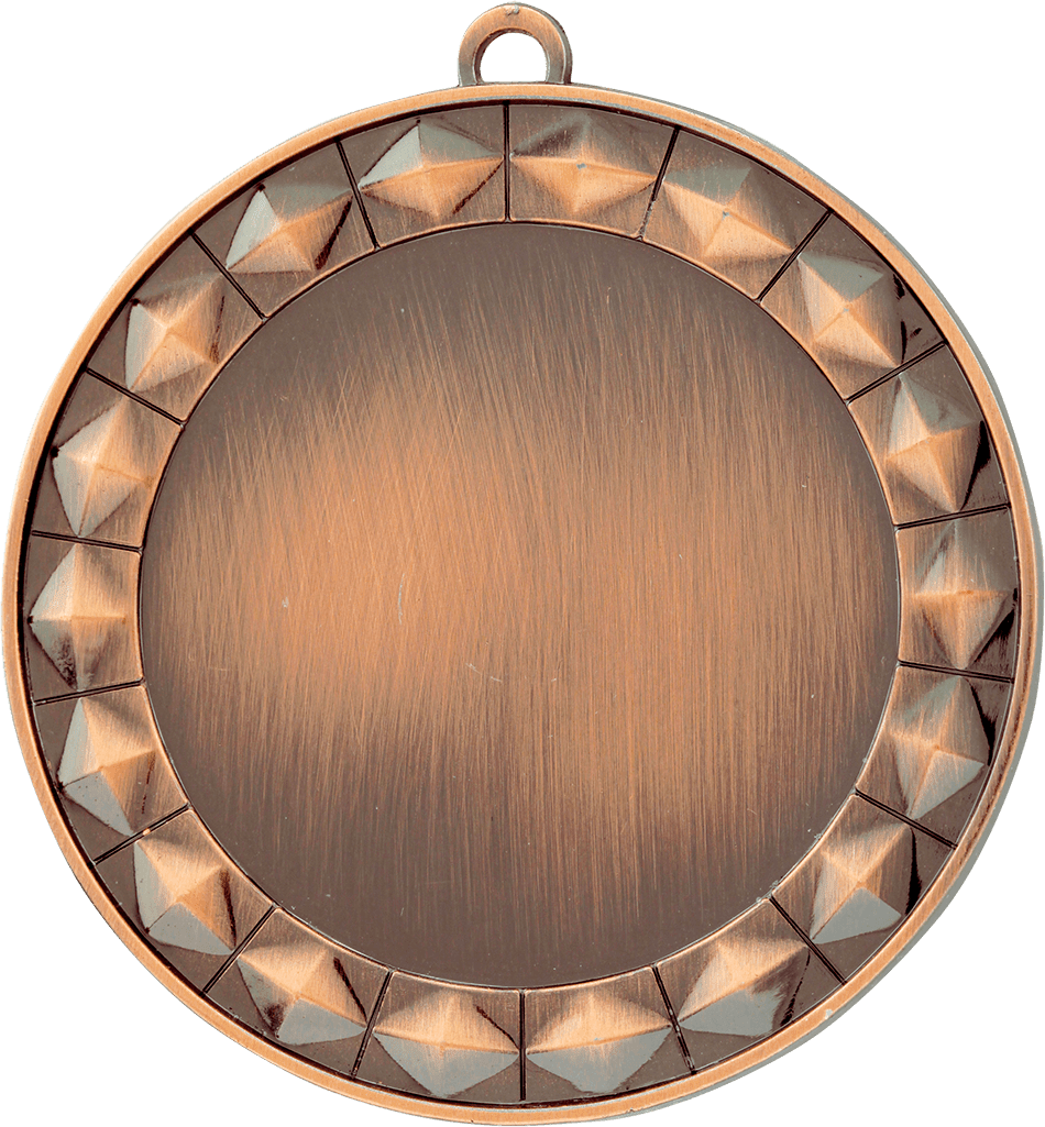 Bronze Custom 2 3/4" Diamond Border Photo & Logo Award Medal