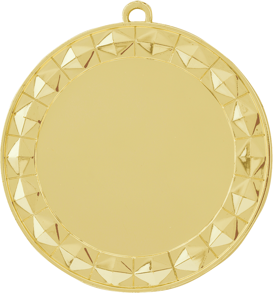 Gold Custom 2 3/4" Diamond Border Photo & Logo Award Medal