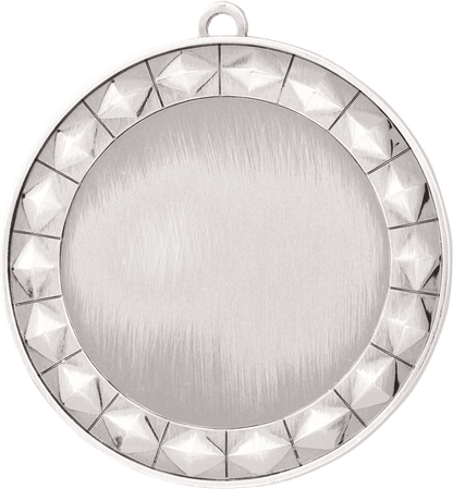 Silver Custom 2 3/4" Diamond Border Photo & Logo Award Medal