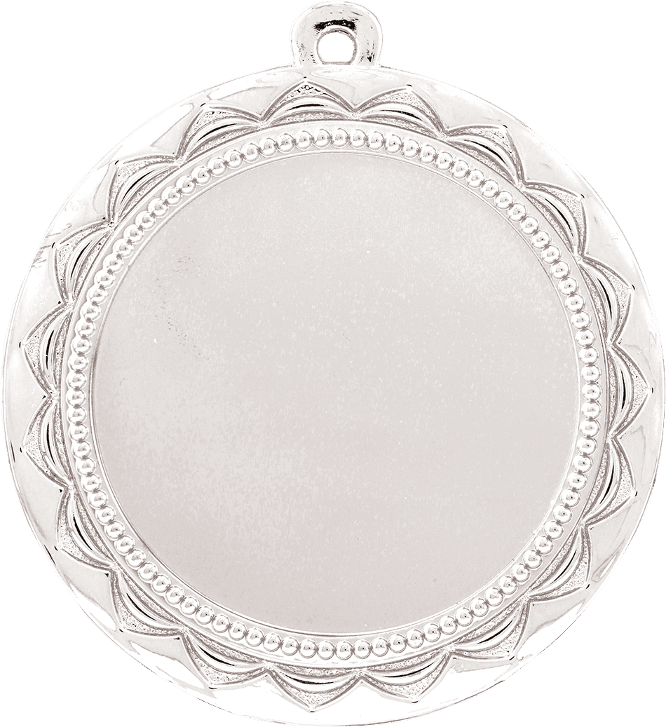 Silver Custom 2 3/4" Sunburst Photo & Logo Award Medal