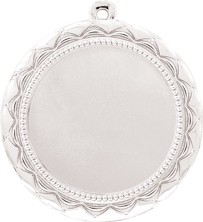 Silver Custom 2 3/4" Sunburst Photo & Logo Award Medal