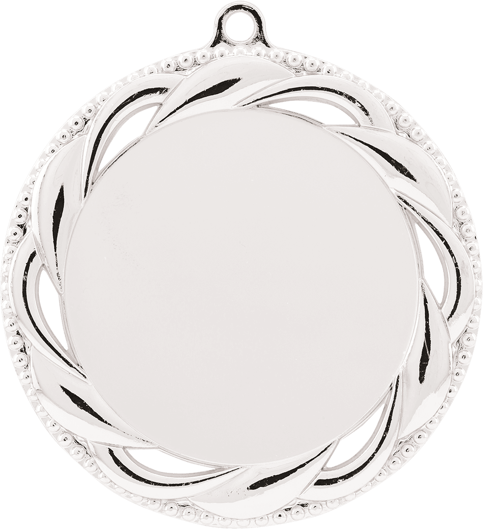 Silver Custom 2 3/4" Rosette Photo & Logo Award Medal