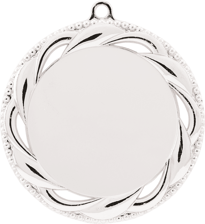 Silver Custom 2 3/4" Rosette Photo & Logo Award Medal