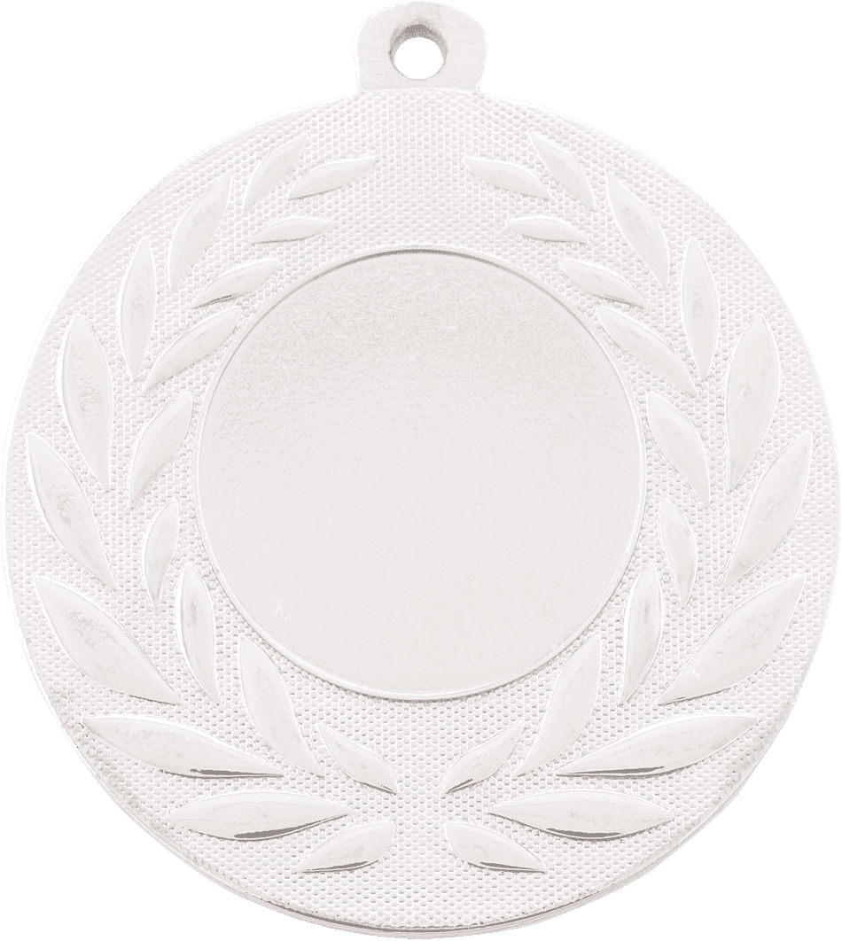 Silver 2" Custom Wreath Photo & Logo Award Medal