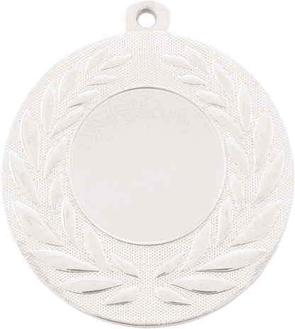 Silver 2" Custom Wreath Photo & Logo Award Medal