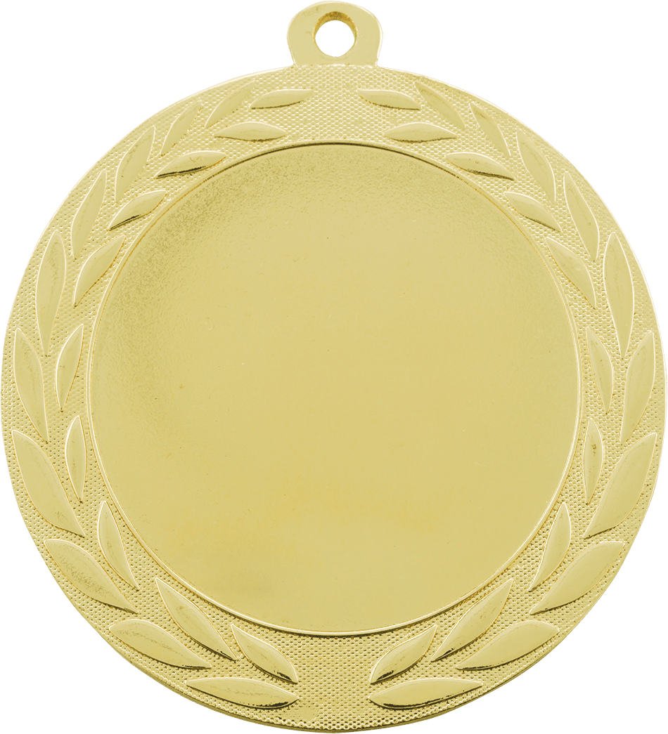 Gold 2 3/4" Custom Wreath Photo & Logo Award Medal